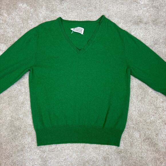 VTG Maison Margiela AW07 Deep V Neck Wool Pullover Sweater Men's XL - Picture 2 of 15